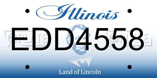 EDD4558 Illinois License Plate
