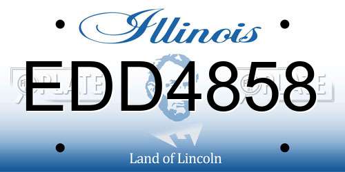 EDD4858 Illinois License Plate
