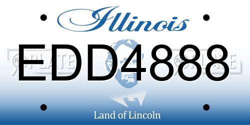 EDD4888 Illinois License Plate