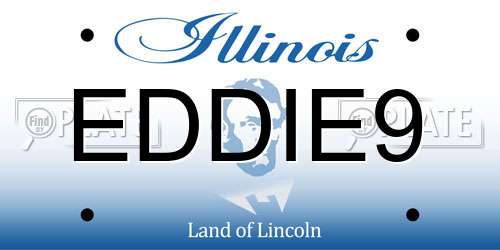 EDDIE9 Illinois License Plate