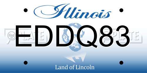 EDDQ83 Illinois License Plate