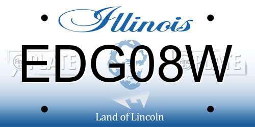 EDG08W Illinois License Plate