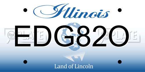 EDG82O Illinois License Plate