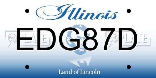EDG87D Illinois License Plate
