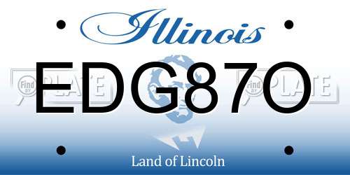 EDG87O Illinois License Plate