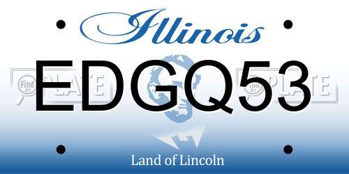 EDGQ53 Illinois License Plate