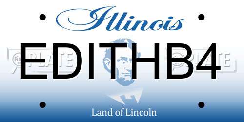 EDITHB4 Illinois License Plate