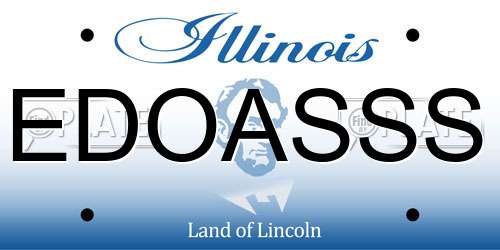 EDOASSS Illinois License Plate