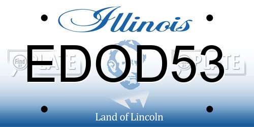 EDOD53 Illinois License Plate