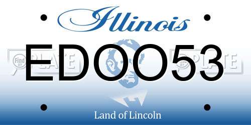 EDOO53 Illinois License Plate