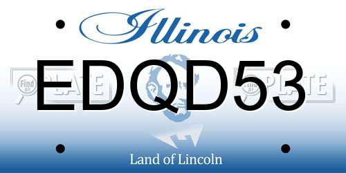 EDQD53 Illinois License Plate