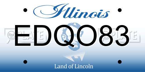EDQO83 Illinois License Plate