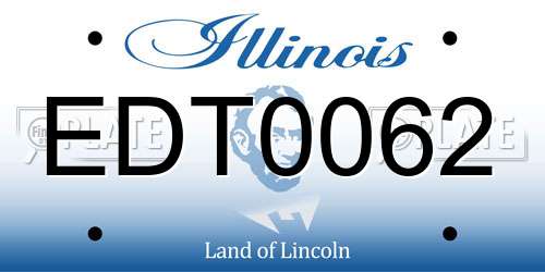 EDT0062 Illinois License Plate