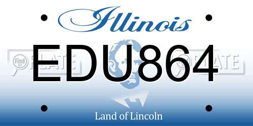 EDU864 Illinois License Plate