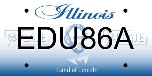 EDU86A Illinois License Plate