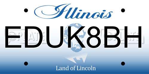 EDUK8BH Illinois License Plate