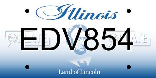 EDV854 Illinois License Plate