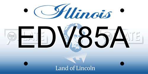 EDV85A Illinois License Plate