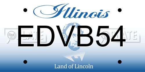 EDVB54 Illinois License Plate