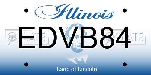 EDVB84 Illinois License Plate