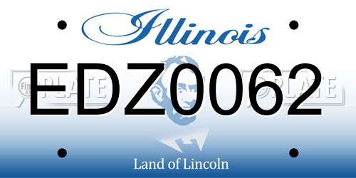 EDZ0062 Illinois License Plate