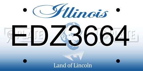 EDZ3664 Illinois License Plate