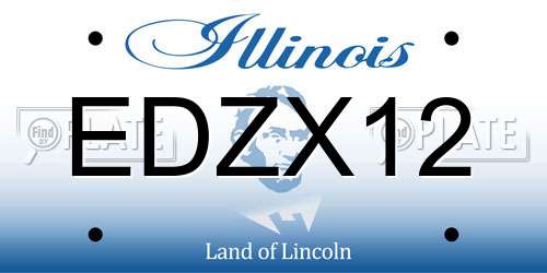 EDZX12 Illinois License Plate