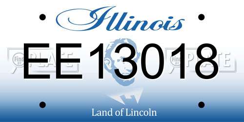 EE13018 Illinois License Plate