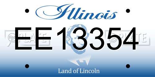 EE13354 Illinois License Plate