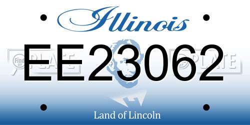 EE23062 Illinois License Plate