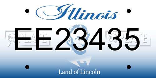 EE23435 Illinois License Plate