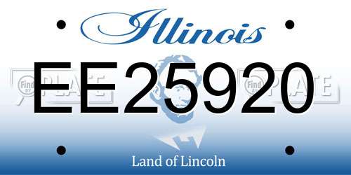 EE25920 Illinois License Plate