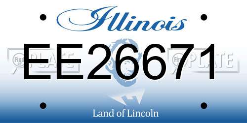 EE26671 Illinois License Plate
