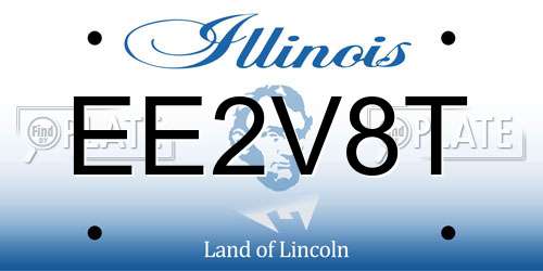EE2V8T Illinois License Plate