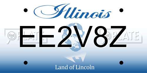 EE2V8Z Illinois License Plate