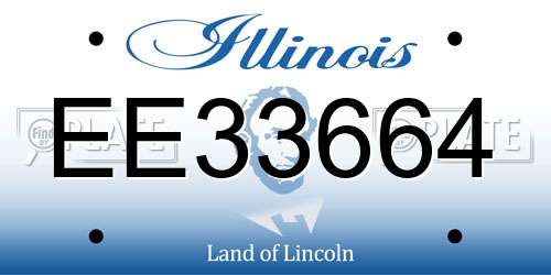 EE33664 Illinois License Plate