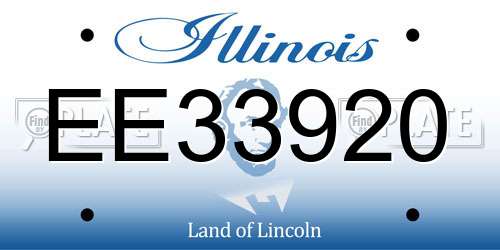 EE33920 Illinois License Plate