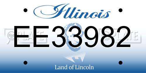 EE33982 Illinois License Plate