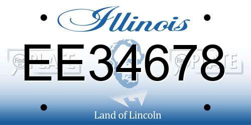 EE34678 Illinois License Plate