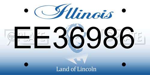 EE36986 Illinois License Plate