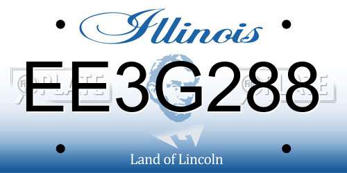 EE3G288 Illinois License Plate