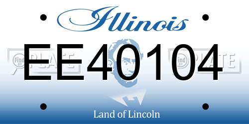 EE40104 Illinois License Plate