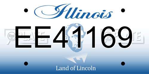EE41169 Illinois License Plate