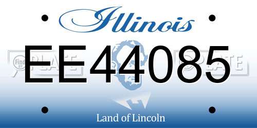 EE44085 Illinois License Plate