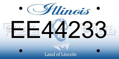 EE44233 Illinois License Plate