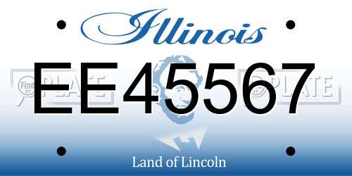 EE45567 Illinois License Plate