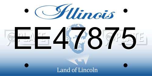 EE47875 Illinois License Plate