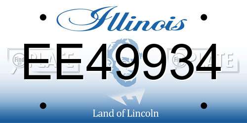 EE49934 Illinois License Plate