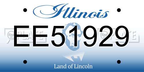 EE51929 Illinois License Plate