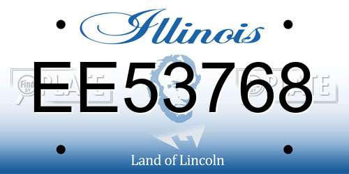 EE53768 Illinois License Plate
